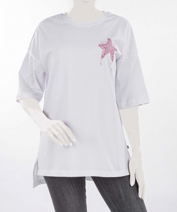 تیشرت آستین کوتاه نخی زنانه جامه پوش آرا مدل 4012012215