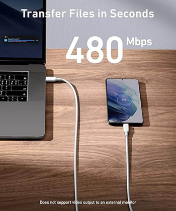 کابل تایپ سی به تایپ سی انکر مدل PowerLine III A8856 طول 180 سانتی متر