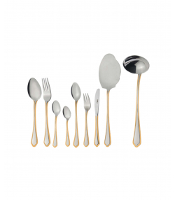 سرویس قاشق و چنگال 57 پارچه ونیز دورطلایی جعبه کادویی ناب استیل Nabsteel کد 2012