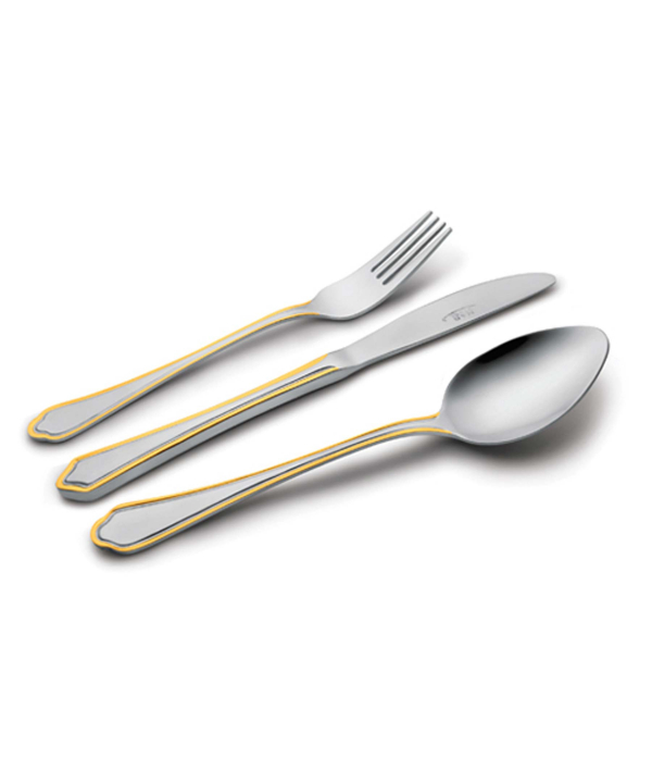 سرویس قاشق و چنگال ?? پارچه ونیز دورطلایی جعبه کادویی ناب استیل Nabsteel کد 2012