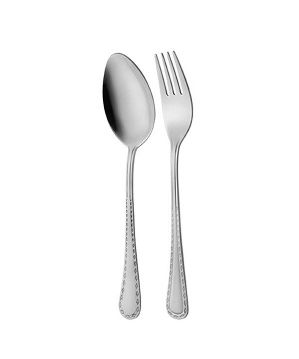 سرویس قاشق و چنگال ??? پارچه برلین براق جعبه چوبی گردویی ناب استیل Nabsteel کد 2212