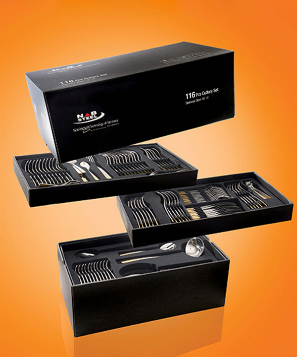 سرویس قاشق و چنگال ??? پارچه ونیز مات جعبه کادویی ناب استیل Nabsteel کد 2012
