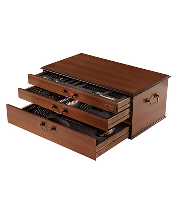 سرویس قاشق و چنگال ??? پارچه ونیز مات جعبه چوبی ناب استیل Nabsteel کد 2012