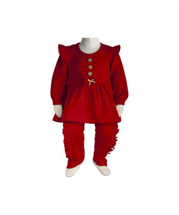 ست بلوز و شلوار نخی دخترانه آدمک مدل 1198613