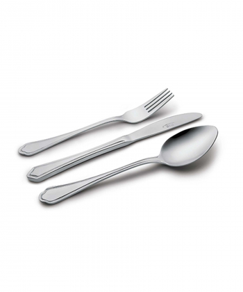 سرویس قاشق و چنگال 57 پارچه ونیز براق جعبه چوبی سفید ناب استیل Nabsteel کد 2012