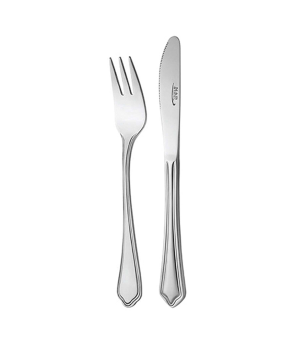 سرویس قاشق و چنگال ?? پارچه ونیز براق جعبه چوبی مشکی ناب استیل Nabsteel کد 2012