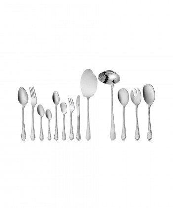 سرویس قاشق و چنگال 116 پارچه ونیز براق جعبه چوبی سفید ناب استیل Nabsteel کد 2012
