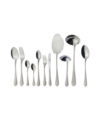 سرویس قاشق و چنگال ?? پارچه ونیز مات جعبه چوبی مشکی ناب استیل Nabsteel کد 2012