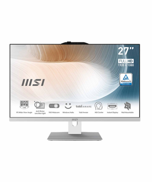 آل این وان ام اس آی مدل Modern AM272P 12M-A i3 1215U ظرفیت 500 گیگابایت و رم 8 گیگابایت 27 اینچ