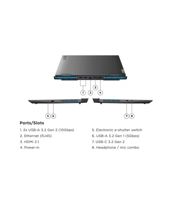 لپ تاپ لنوو مدل LOQ-GG i7 13620H ظرفیت 1 ترابایت رم 16 گیگابایت 15.6 اینچ