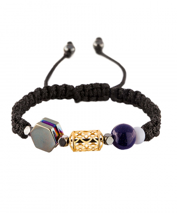 دستبند سنگی بافت مشکی کیا گالری Kia Gallery کد BSH071