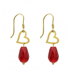 گوشواره طلا 18 عیار زنانه مانچو Mancho طرح قلب کد efgs012