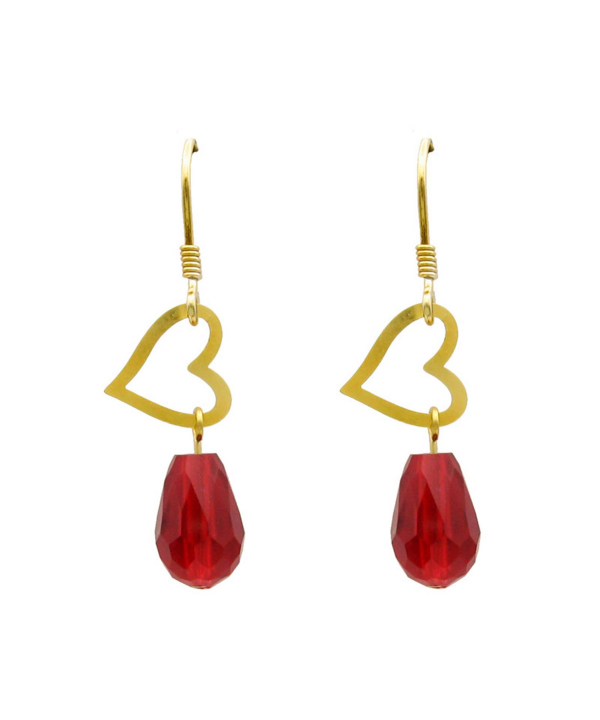 گوشواره طلا 18 عیار زنانه مانچو Mancho طرح قلب کد efgs012