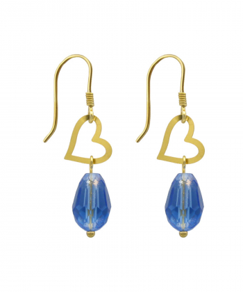 گوشواره طلا 18 عیار زنانه مانچو Mancho طرح قلب کد efgs010
