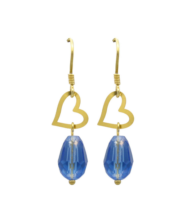 گوشواره طلا 18 عیار زنانه مانچو Mancho طرح قلب کد efgs010