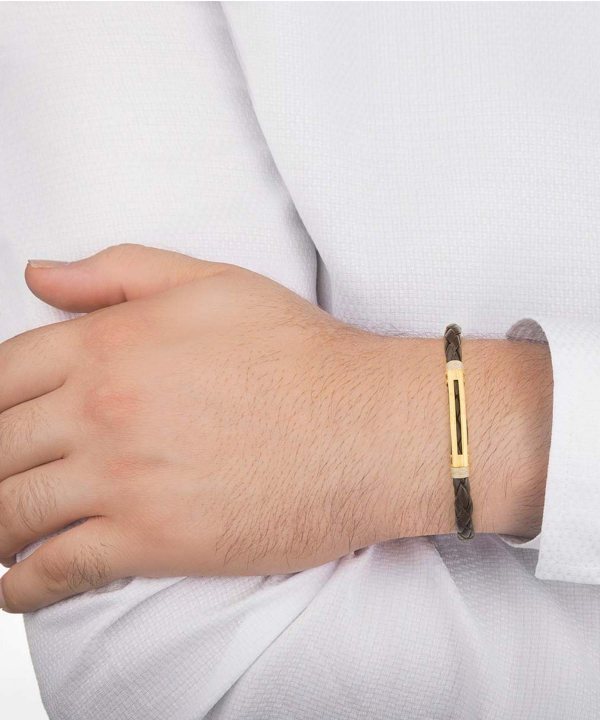 دستبند چرمی دو خط لوله ای کیا گالری Kia Gallery کد BM261