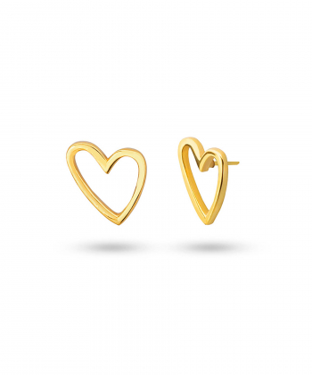 گوشواره قلب کج میخی کیا گالری Kia Gallery کد EMOH053