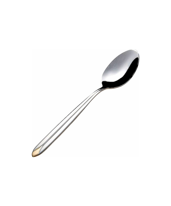 سرویس قاشق و چنگال ??? پارچه پالرمو دورطلایی جعبه چوبی پایه‌دار ناب استیل Nabsteel کد 1612