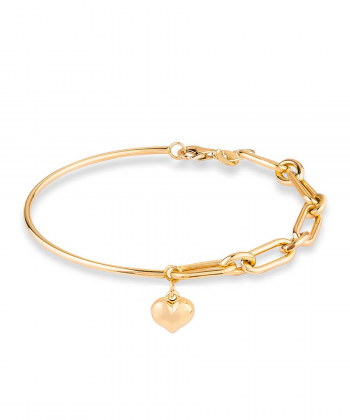 دستبند زنجیر طلا زنجیر قلب کیا گالری Kia Gallery کد BMOH142