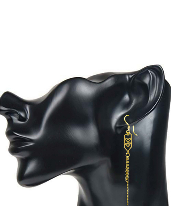 گوشواره طلا 18 عیار زنانه مانچو Mancho مدل قلب کد efgs020
