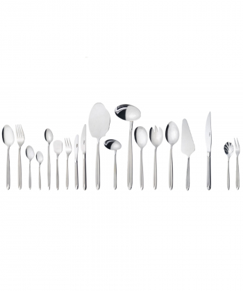 سرویس قاشق و چنگال 136 پارچه پالرمو مات جعبه چوبی پایه دار ناب استیل Nabsteel کد 1612