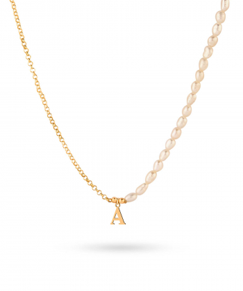 گردنبند زنجیری مروارید حرف A کیا گالری Kia Gallery کد NT134-A