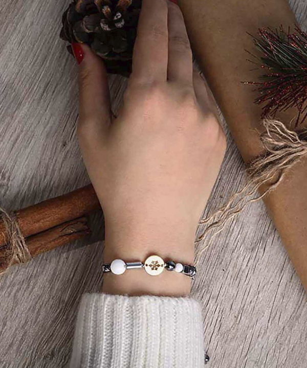 دستبند سنگی دایره برف کیا گالری Kia Gallery کد BSH110