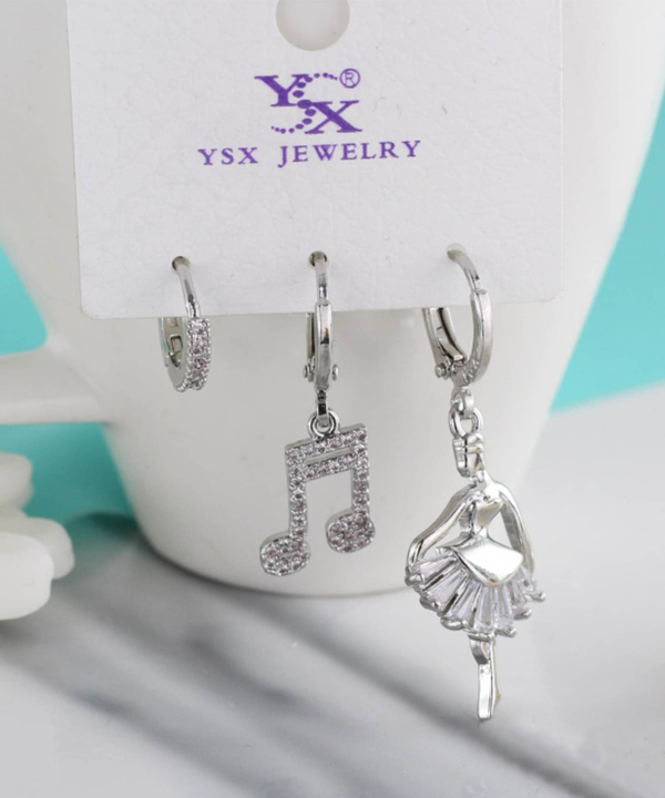 گوشواره زنانه پکی وای اس ایکس Ysx مدل بالرین کد AAC-661