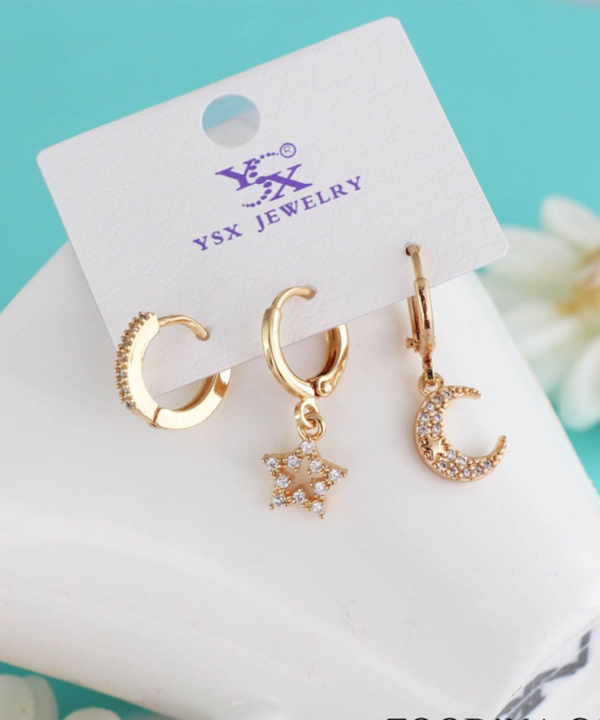 گوشواره زنانه پکی وای اس ایکس Ysx مدل ستاره کد AAC-666