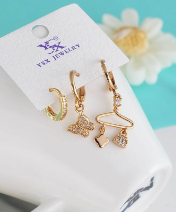 گوشواره زنانه پکی وای اس ایکس Ysx مدل پروانه کد AAC-668