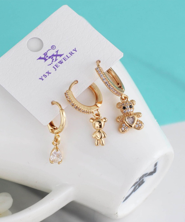گوشواره زنانه پکی وای اس ایکس Ysx مدل تدی کد AAC-669