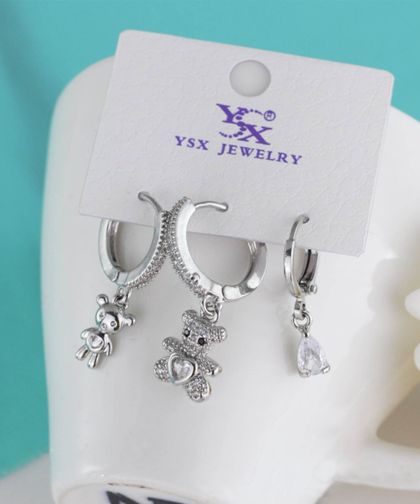 گوشواره زنانه پکی وای اس ایکس Ysx مدل تدی کد AAC-671