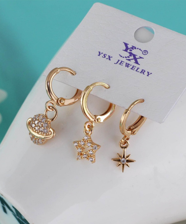 گوشواره زنانه پکی وای اس ایکس Ysx مدل ستاره کد AAC-673