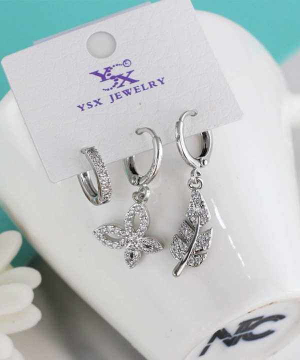 گوشواره زنانه پکی وای اس ایکس Ysx مدل پروانه کد AAC-675