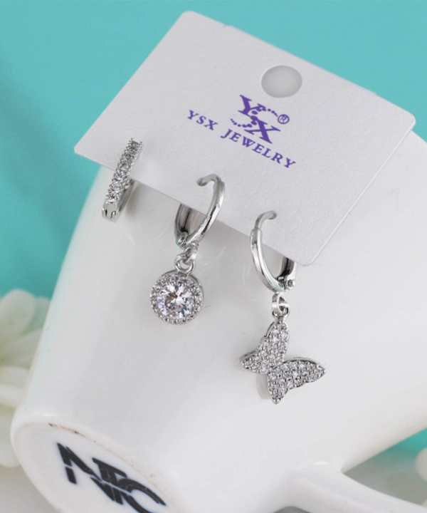 گوشواره زنانه پکی وای اس ایکس Ysx مدل پروانه کد AAC-676