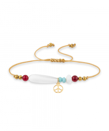 دستبند سنگی انار و سنگ فیروزه کیا گالری Kia Gallery کد BSH291