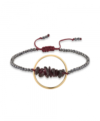 دستبند سنگی حلقه دانه انار کیا گالری Kia Gallery کد BSH242