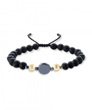 دستبند سنگی دو گوی حدید دایره کیا گالری Kia Gallery کد BSH220