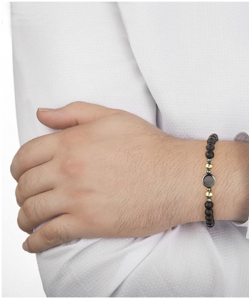 دستبند سنگی دو گوی حدید دایره کیا گالری Kia Gallery کد BSH220