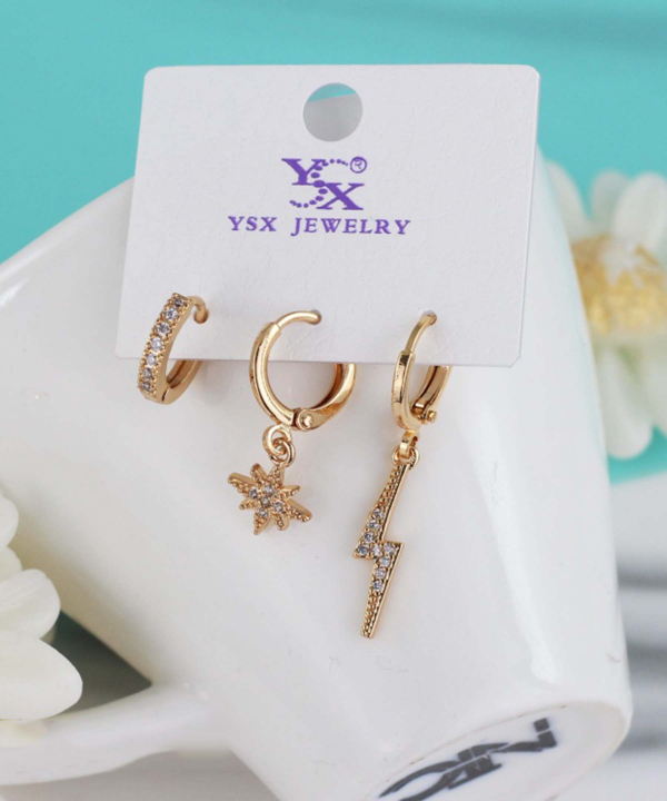 گوشواره زنانه پکی وای اس ایکس Ysx مدل ستاره کد AAC-633