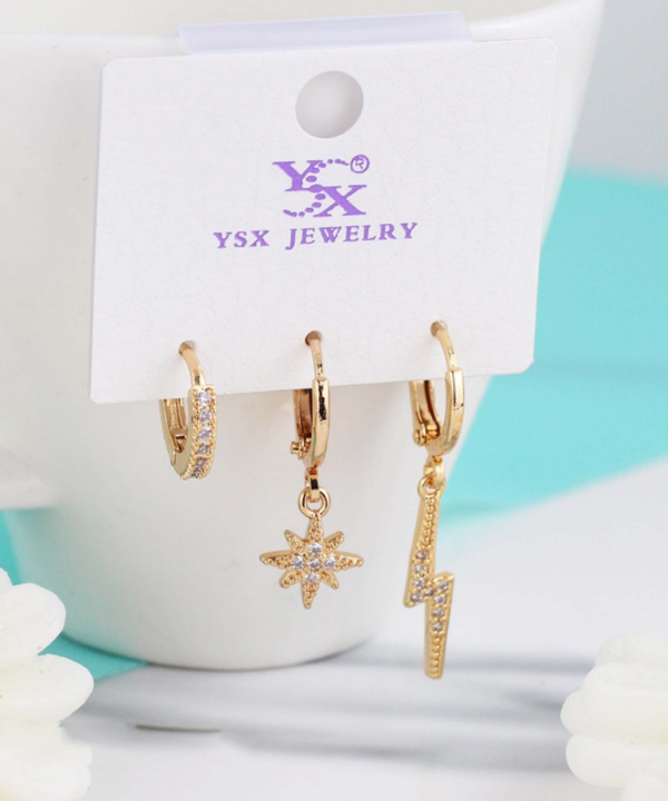 گوشواره زنانه پکی وای اس ایکس Ysx مدل ستاره کد AAC-633