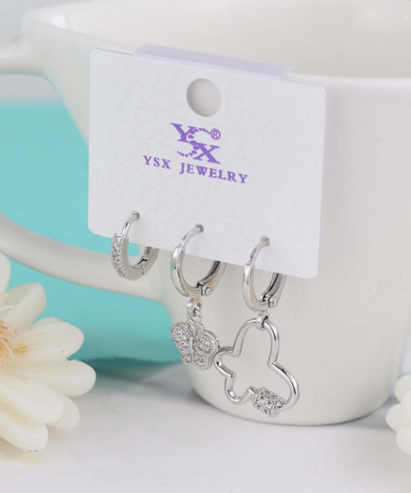 گوشواره زنانه پکی وای اس ایکس Ysx مدل پروانه کد AAC-636