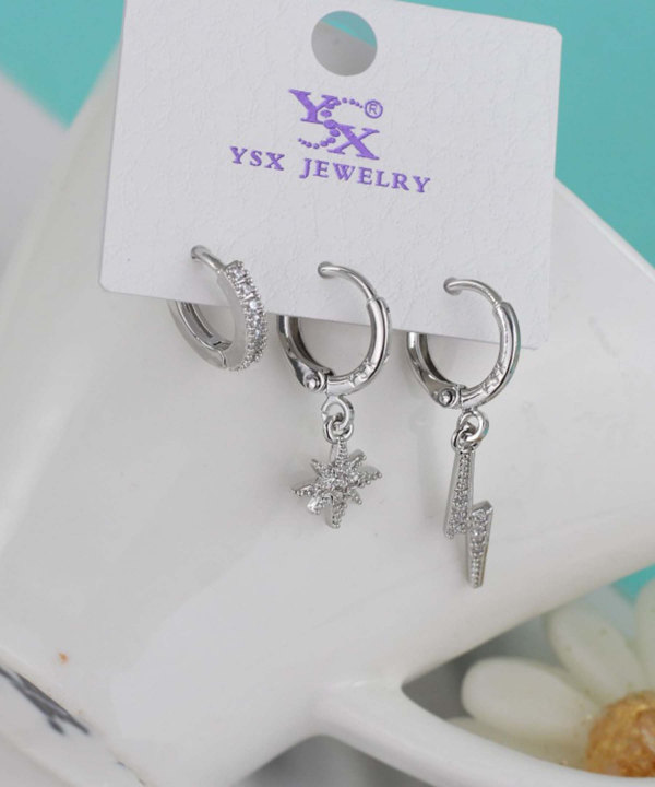 گوشواره زنانه پکی وای اس ایکس Ysx مدل ستاره کد AAC-638