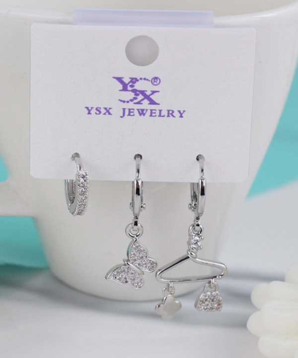 گوشواره زنانه پکی وای اس ایکس Ysx مدل پروانه کد AAC-639