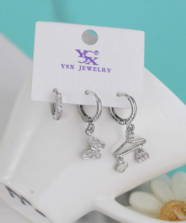 گوشواره زنانه پکی وای اس ایکس Ysx مدل پروانه کد AAC-639