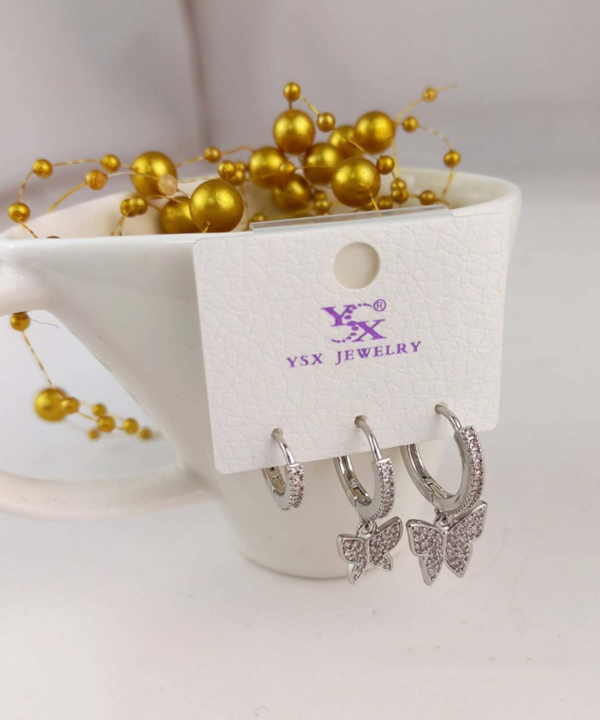 گوشواره زنانه پکی وای اس ایکس Ysx مدل پروانه کد AAC-641