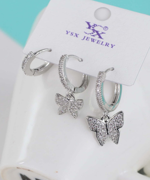 گوشواره زنانه پکی وای اس ایکس Ysx مدل پروانه کد AAC-641