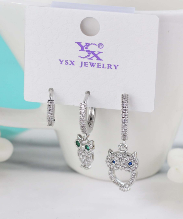 گوشواره زنانه پکی وای اس ایکس Ysx مدل جغد کد AAC-643