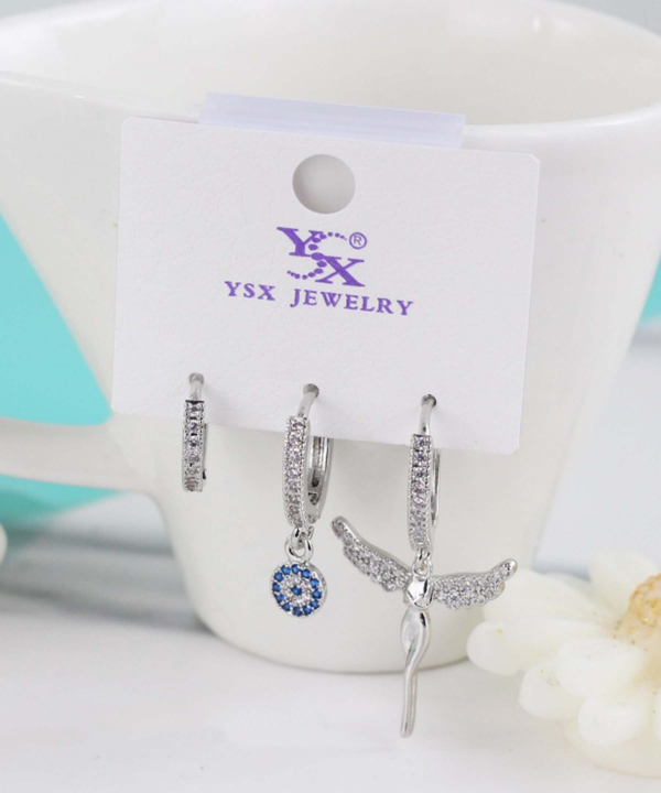 گوشواره زنانه پکی وای اس ایکس Ysx مدل چشم نظر کد AAC-644