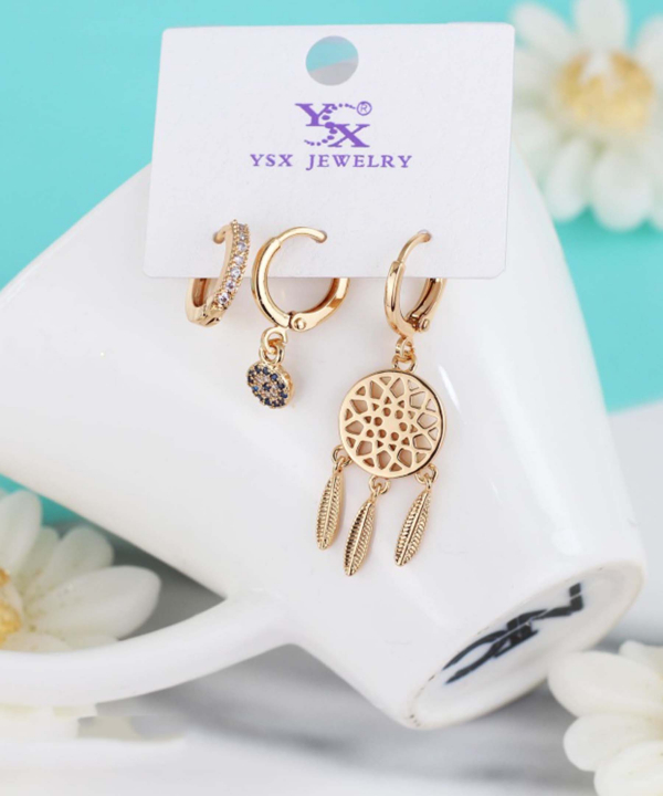 گوشواره زنانه پکی وای اس ایکس Ysx مدل چشم نظر کد AAC-647